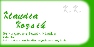 klaudia kozsik business card